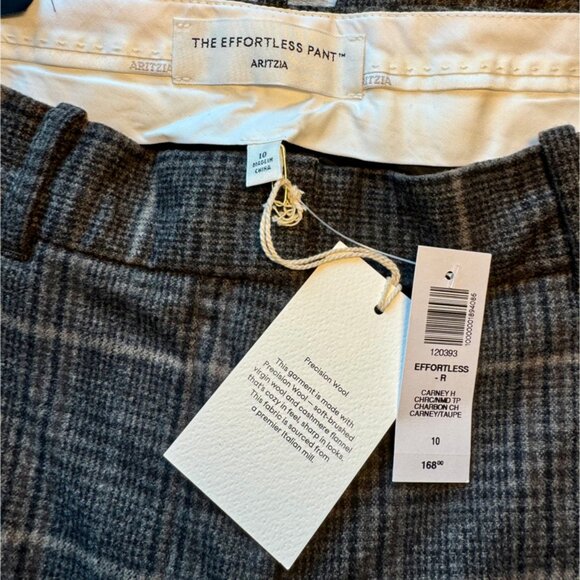 Aritzia Effortless Pant in Precision Wool - Carney Charcoal/Taupe - 10 - NWT - Picture 4 of 5
